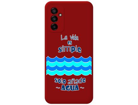 Funda Silicona Líquida Roja para Samsung Galaxy M13 4G diseño Agua Dibujos