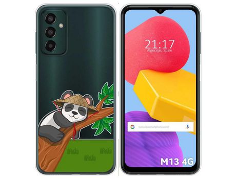 Funda Silicona Transparente para Samsung Galaxy M13 4G diseño Panda Dibujos