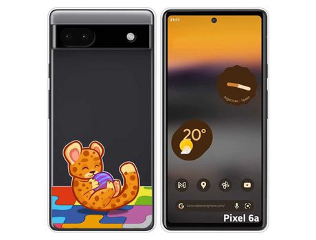 Funda Silicona Transparente para Google Pixel 6A diseño Leopardo Dibujos