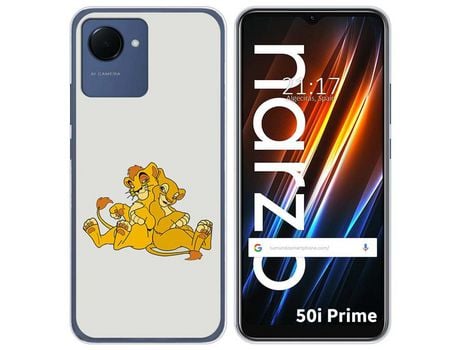Funda Silicona para Realme Narzo 50i Prime diseño Leones Dibujos