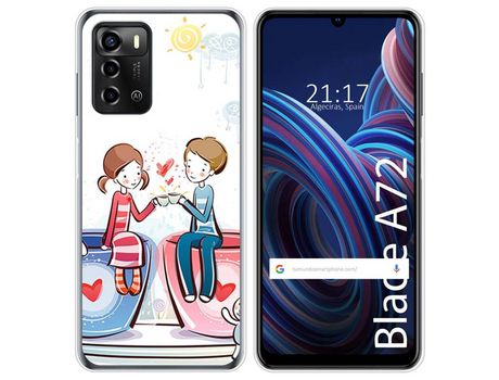 Funda Silicona para ZTE Blade A72 diseño Café Dibujos