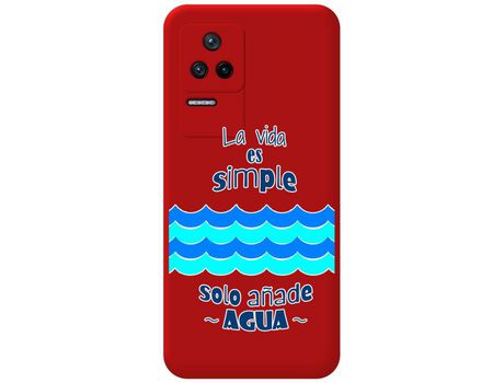 Funda Silicona Líquida Roja para Xiaomi Poco F4 5G diseño Agua Dibujos