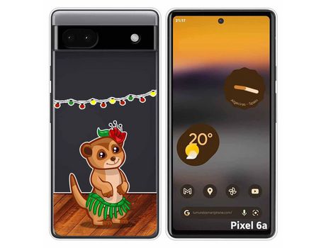 Funda Silicona Transparente para Google Pixel 6A diseño Suricata Dibujos