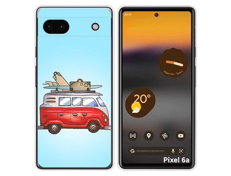 Funda Silicona para Google Pixel 6A diseño Furgoneta Dibujos
