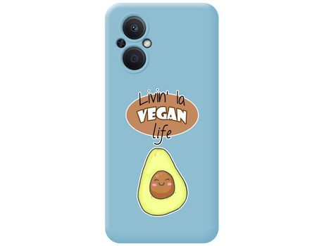 Funda Silicona Líquida Azul para Oppo Reno 8 Lite 5G diseño Vegan Life Dibujos