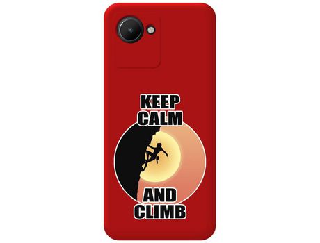 Funda Silicona Líquida Roja para Realme Narzo 50i Prime diseño Mujer Escalada Dibujos