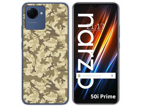 Funda Silicona para Realme Narzo 50i Prime diseño Sand Camuflaje Dibujos