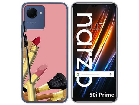 Funda Silicona para Realme Narzo 50i Prime diseño Brochas Dibujos