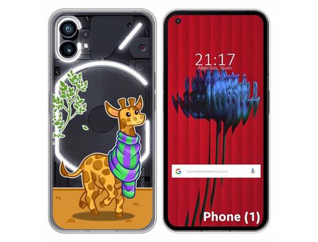 Funda Silicona Transparente para Nothing Phone 1 diseño Jirafa Dibujos