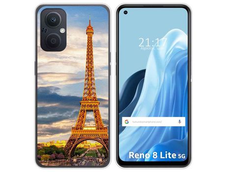 Funda Silicona para Oppo Reno 8 Lite 5G diseño Paris Dibujos
