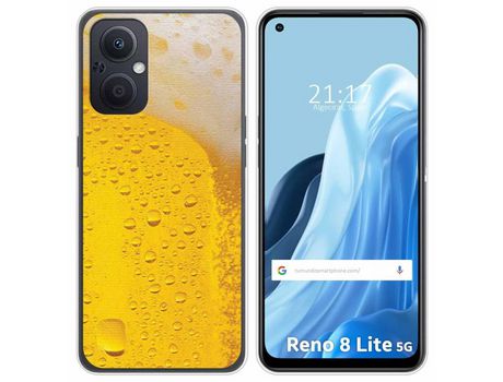 Funda Silicona para Oppo Reno 8 Lite 5G diseño Cerveza Dibujos