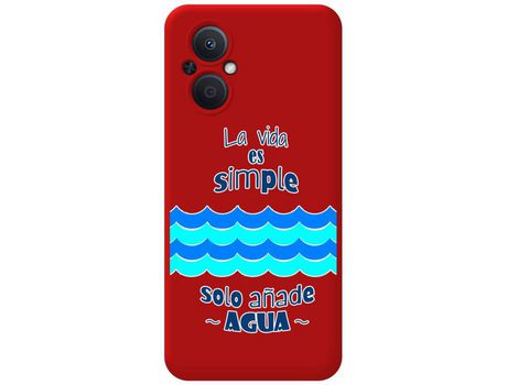 Funda Silicona Líquida Roja para Oppo Reno 8 Lite 5G diseño Agua Dibujos