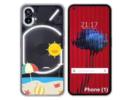 Funda Silicona Transparente para Nothing Phone 1 diseño Playa Dibujos