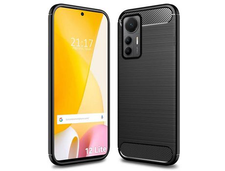 Funda Gel Tpu Tipo Carbon Negra para Xiaomi 12 Lite 5G