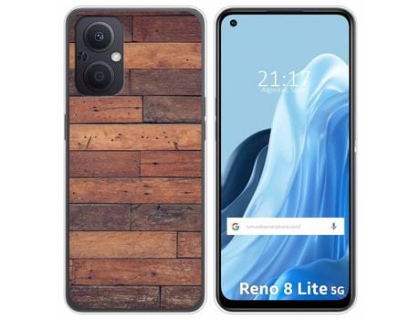 Funda Silicona para Oppo Reno 8 Lite 5G diseño Madera 03 Dibujos