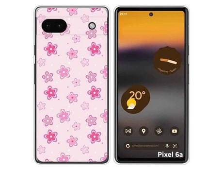 Funda Silicona para Google Pixel 6A diseño Flores Dibujos