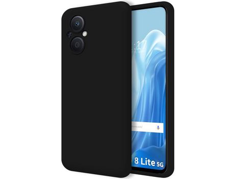 Funda Silicona Líquida Ultra Suave para Oppo Reno 8 Lite 5G color Negra