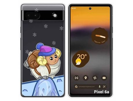 Funda Silicona Transparente para Google Pixel 6A diseño Cabra Dibujos