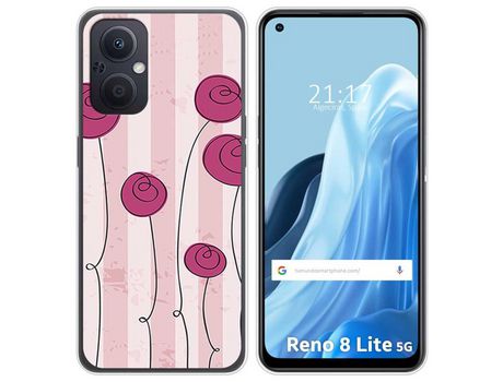 Funda Silicona para Oppo Reno 8 Lite 5G diseño Flores Vintage Dibujos