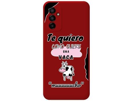 Funda Silicona Líquida Roja para Samsung Galaxy M13 4G diseño Vaca Dibujos