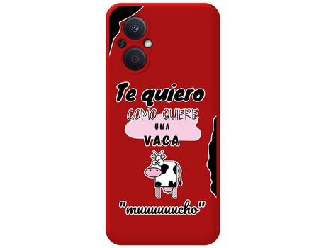Funda Silicona Líquida Roja para Oppo Reno 8 Lite 5G diseño Vaca Dibujos