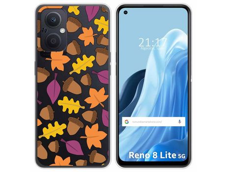 Funda Silicona Transparente para Oppo Reno 8 Lite 5G diseño Otoño Dibujos