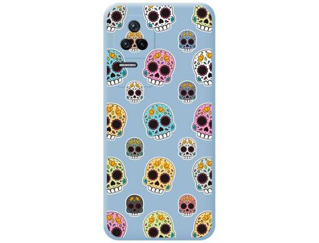 Funda Silicona Líquida Azul para Xiaomi Poco F4 5G diseño Catrina Dibujos
