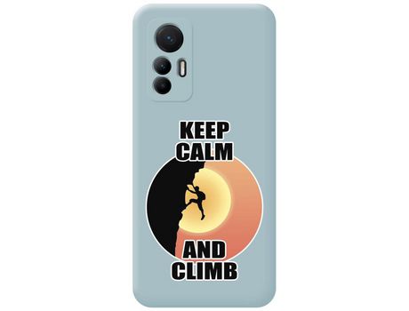 Funda Silicona Líquida Azul para Xiaomi 12 Lite 5G diseño Hombre Escalada Dibujos