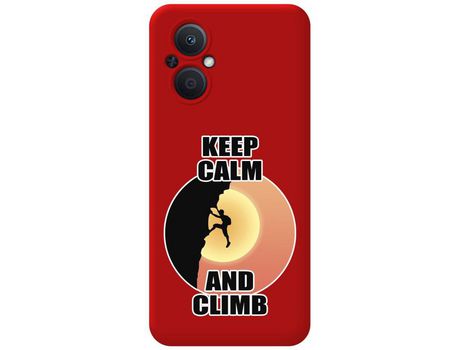 Funda Silicona Líquida Roja para Oppo Reno 8 Lite 5G diseño Hombre Escalada Dibujos