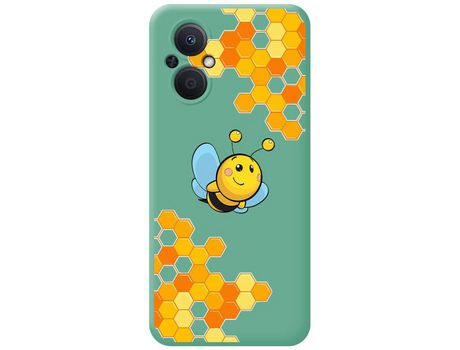 Funda Silicona Líquida Verde para Oppo Reno 8 Lite 5G diseño Abeja Dibujos