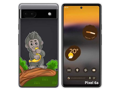 Funda Silicona Transparente para Google Pixel 6A diseño Mono Dibujos