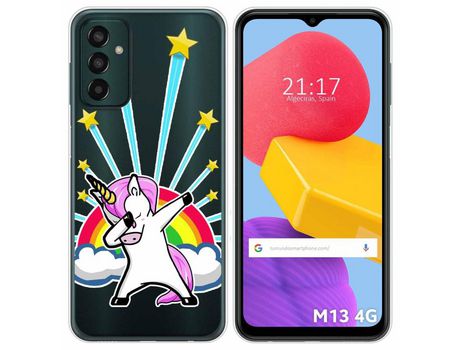 Funda Silicona Transparente para Samsung Galaxy M13 4G diseño Unicornio Dibujos