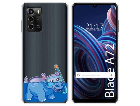 Funda Silicona Transparente para ZTE Blade A72 diseño Hipo Dibujos