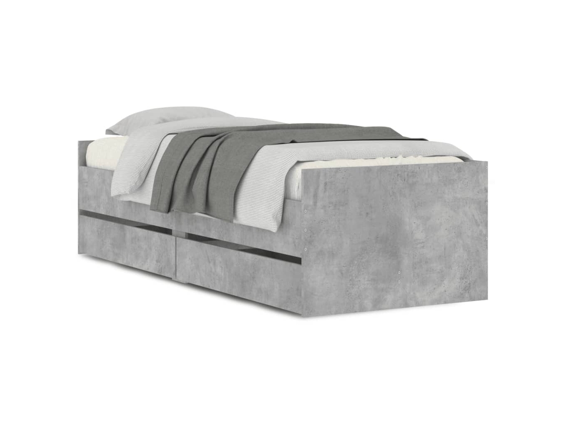 Maison Exclusive - Estructura De Cama Con Cajones Gris Hormigón 90x200 Cm