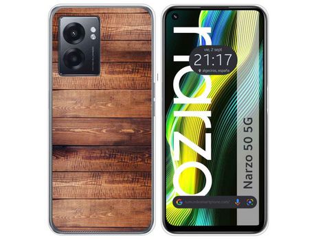 Funda para Realme Narzo 50 5g TUMUNDOSMARTPHONE Dibujos Madera 02 Multicolor