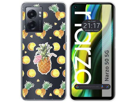 Funda para Realme Narzo 50 5g TUMUNDOSMARTPHONE Dibujos Transparente Ananás Multicolor
