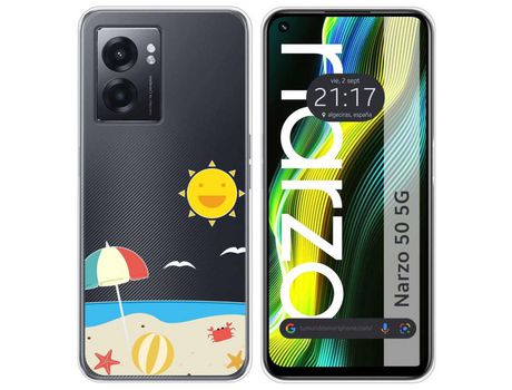 Funda para Realme Narzo 50 5g TUMUNDOSMARTPHONE Dibujos Transparente Praia Multicolor
