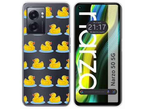 Funda para Realme Narzo 50 5g TUMUNDOSMARTPHONE Dibujos Transparente Pato Multicolor