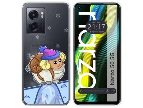 Funda para Realme Narzo 50 5g TUMUNDOSMARTPHONE Dibujos Transparente Cabra Multicolor