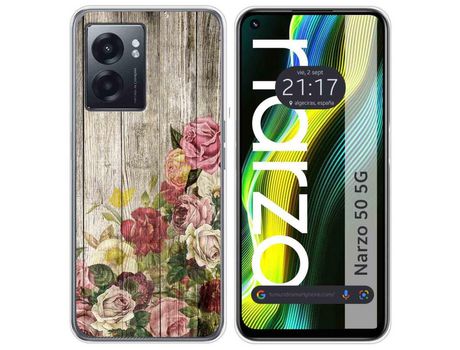 Funda para Realme Narzo 50 5g TUMUNDOSMARTPHONE Dibujos Madera 08 Multicolor
