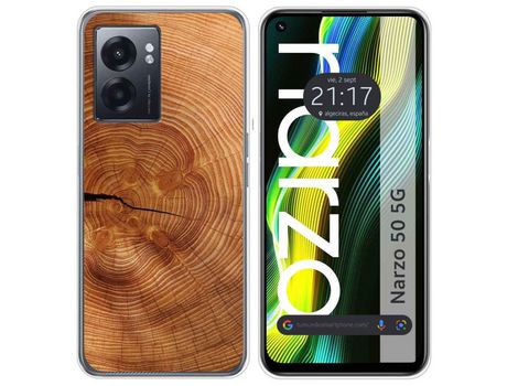 Funda para Realme Narzo 50 5g TUMUNDOSMARTPHONE Dibujos Madera 04 Multicolor