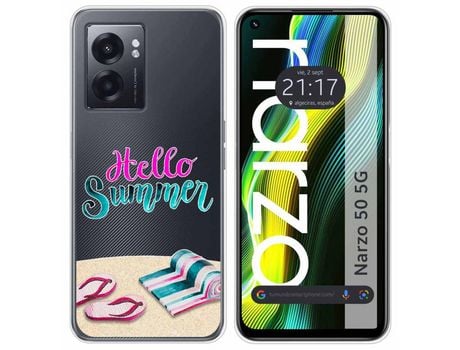 Funda para Realme Narzo 50 5g TUMUNDOSMARTPHONE Dibujos Transparente Summer Multicolor