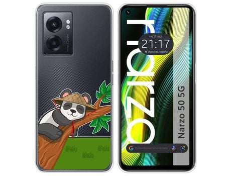 Funda para Realme Narzo 50 5g TUMUNDOSMARTPHONE Dibujos Transparente Panda Multicolor