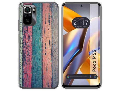 Funda para Xiaomi Poco M5S TUMUNDOSMARTPHONE Dibujos Madera 10 Multicolor