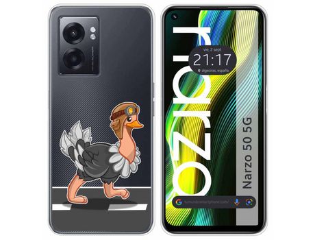 Funda para Realme Narzo 50 5g TUMUNDOSMARTPHONE Dibujos Transparente Avestruz Multicolor