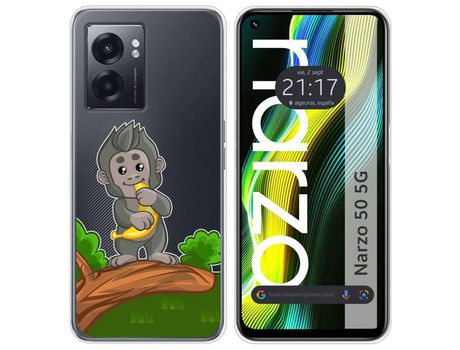 Funda para Realme Narzo 50 5g TUMUNDOSMARTPHONE Dibujos Transparente Macaco Multicolor