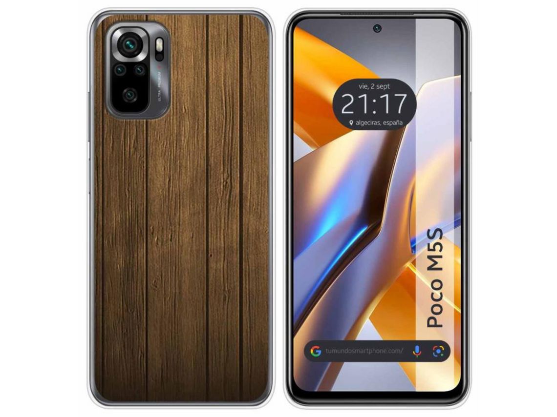 Funda para Xiaomi Poco M5S TUMUNDOSMARTPHONE Dibujos Madera Multicolor