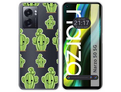 Funda para Realme Narzo 50 5g TUMUNDOSMARTPHONE Dibujos Transparente Catos Multicolor