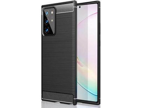 Funda Samsung Galaxy Note 20 con inserciones símil a fibra de carbono Negro