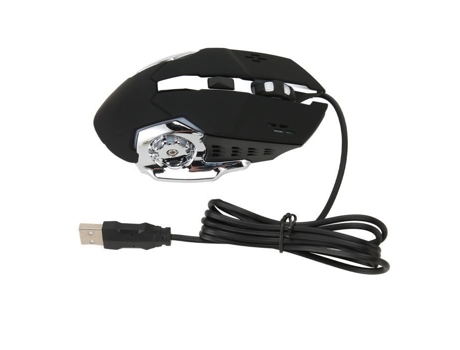 HURRISE Ratón óptico USB para computadora Ratón óptico con cable USB para juegos con retroiluminación Rgb 4 juegos